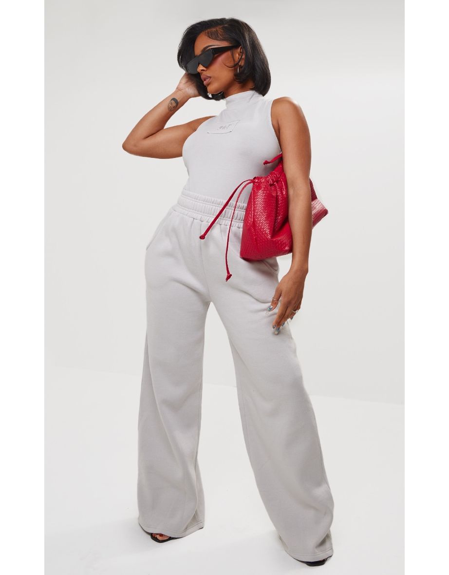 Shape Grey Sweat High Waist Wide Leg Joggers