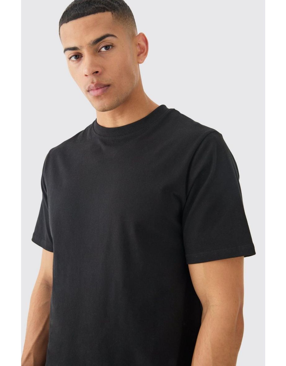Basic Longline Crew Neck T-shirt - black - 2
