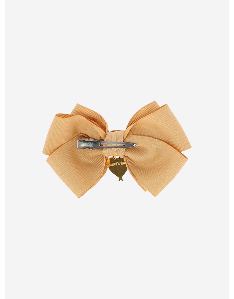 Girls Metallic Bog Bow Hair Clip in Gold - 2