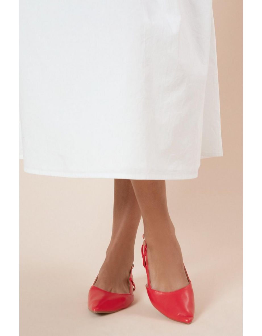 Briony Faux Leather Comfort Sock Pointed Slingback Flat Shoes