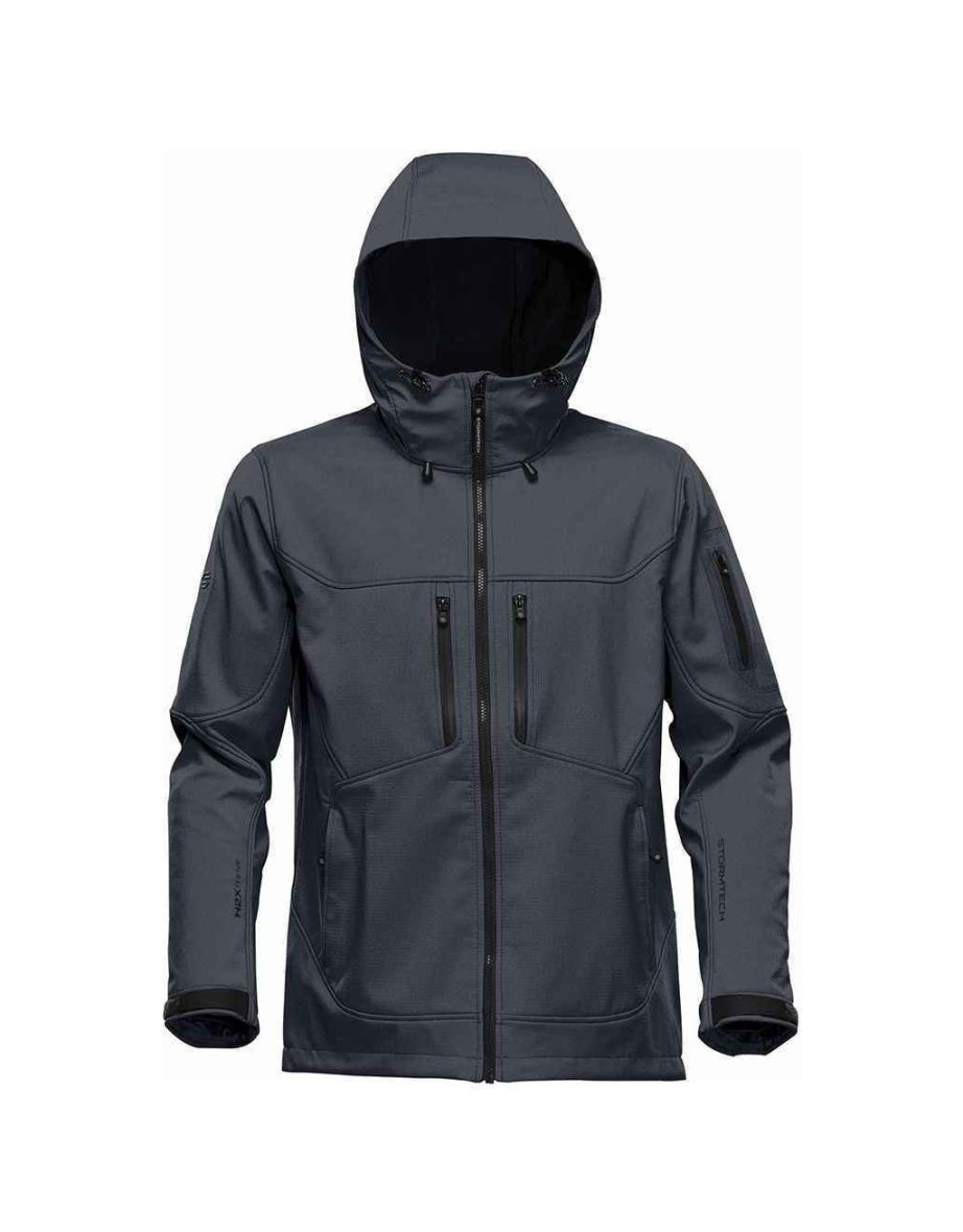 Stormtech Mens Epsilon 2 Twill Hooded Soft Shell Jacket - Charcoal