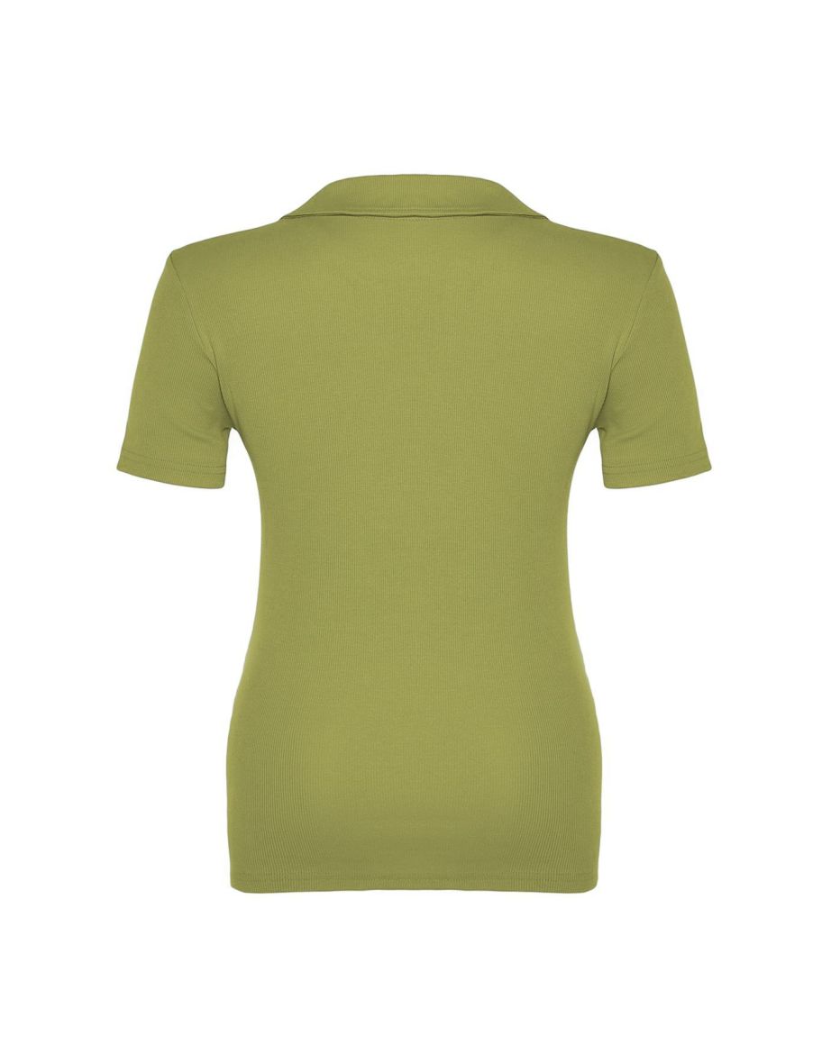 Green Camisole Knitted Plus Size Blouse - 6