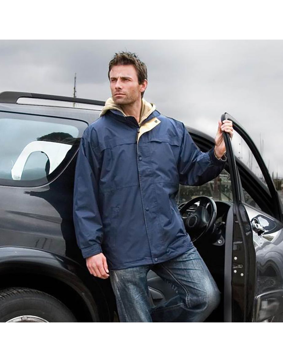 Result Mens Mid-Weight Multi-Function Waterproof Windproof Jacket - Navy/Sand - 1