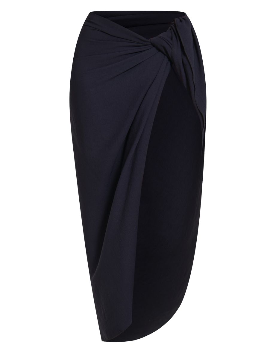 Navy Floaty Woven Maxi Sarong - 5