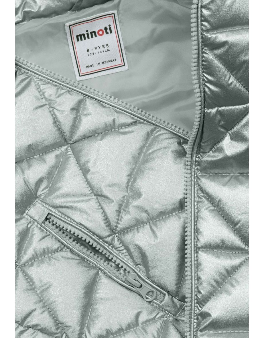 Girls Quilted Funnel Neck Puffer Coat - 3