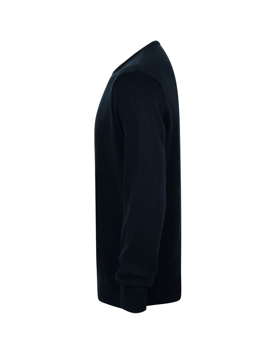 Henbury Mens Crew Neck 12 Gauge Fine Knit Jumper / Sweatshirt - Navy - 3