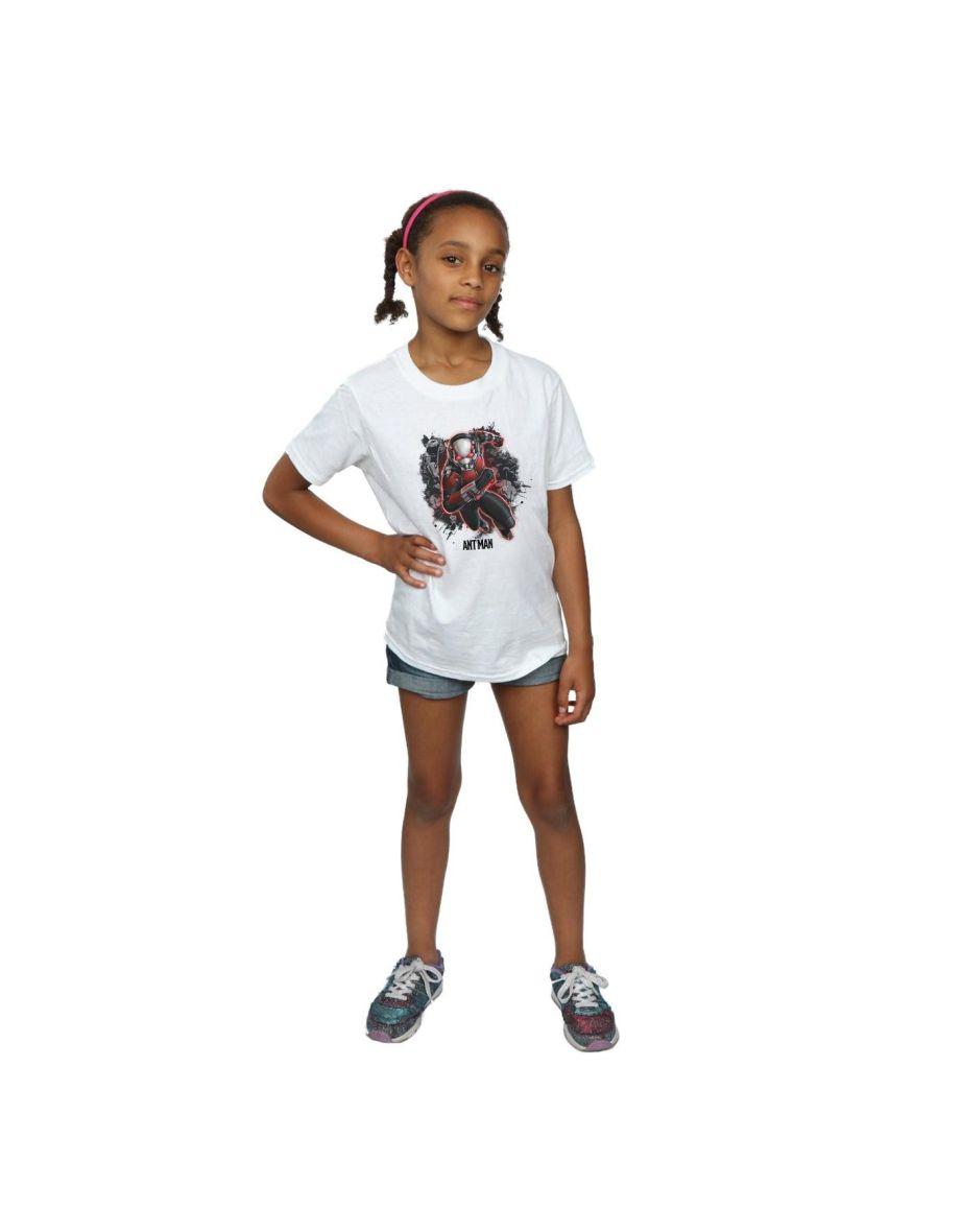 Marvel Girls Ant-Man Ants Running Cotton T-Shirt - White