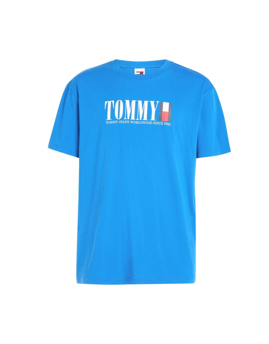 Men's Tommy Hilfiger Tommy Flag Logo T-Shirt in Blue - 4