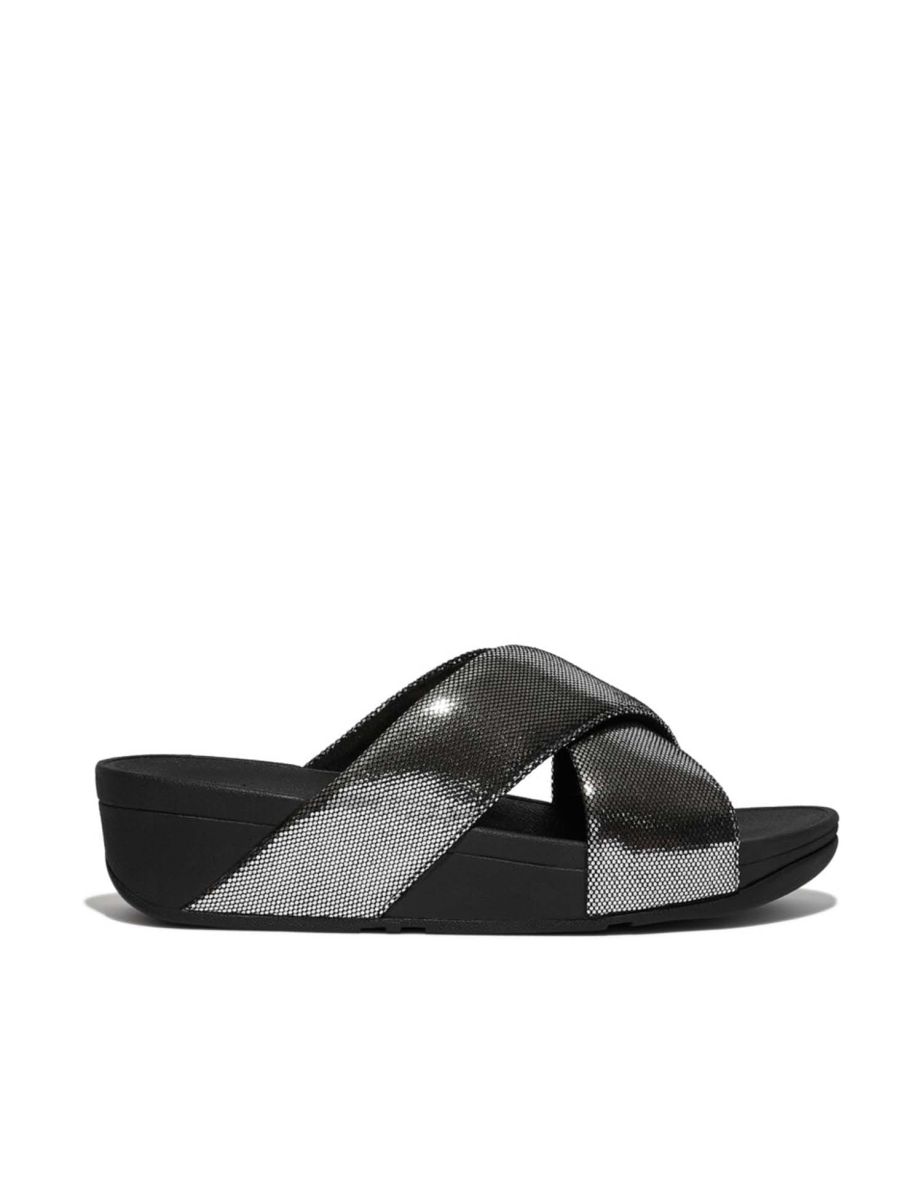 Women's Fit Flop Lulu Lustra Cross Sliders in Black