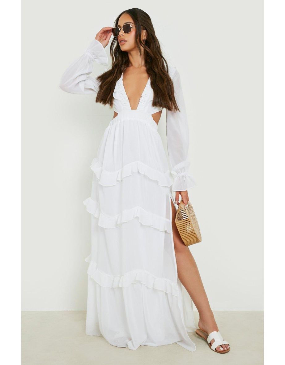 White frill maxi on sale dress