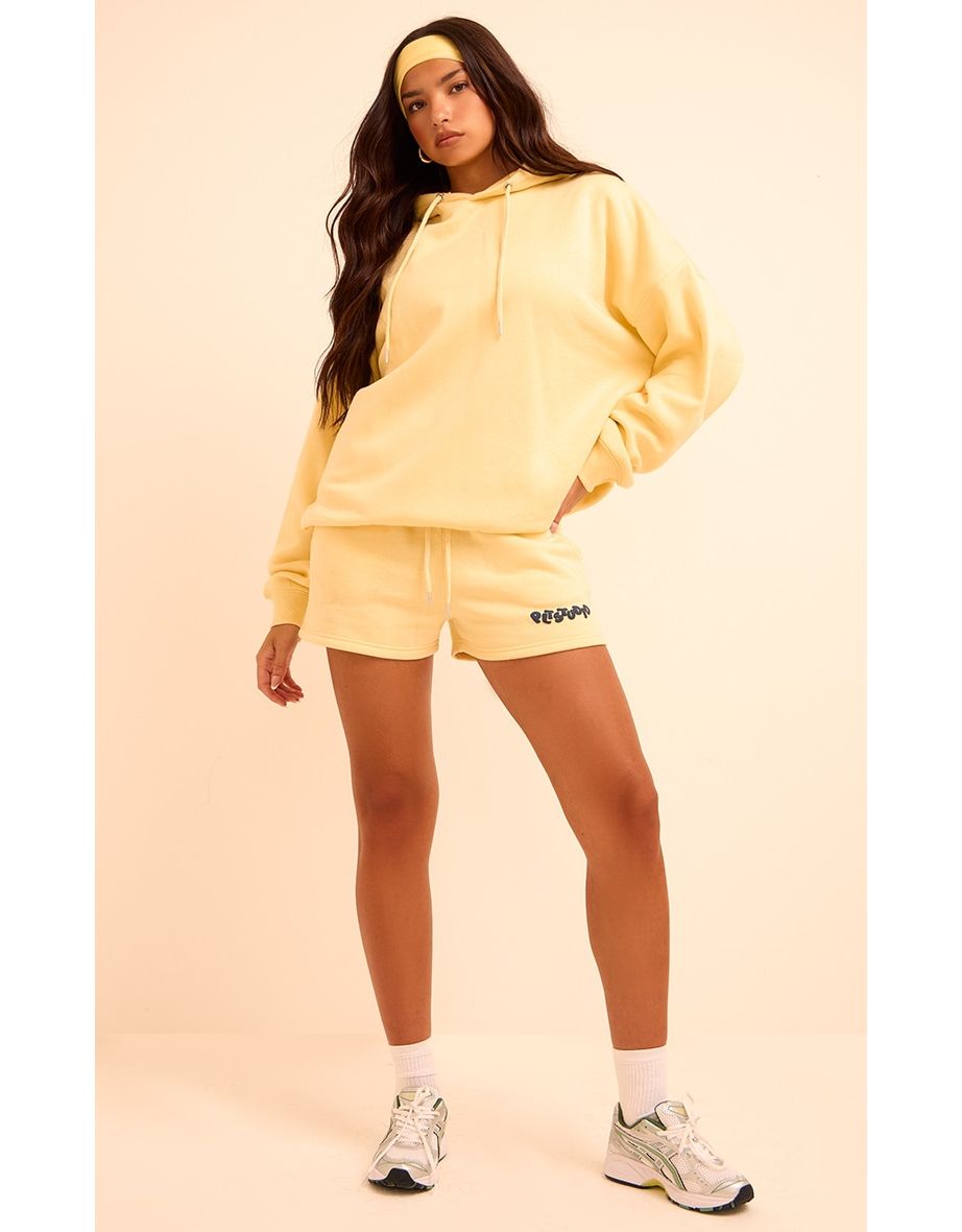 Butter Yellow PLT Studio Archive Puff Print Oversized Hoodie