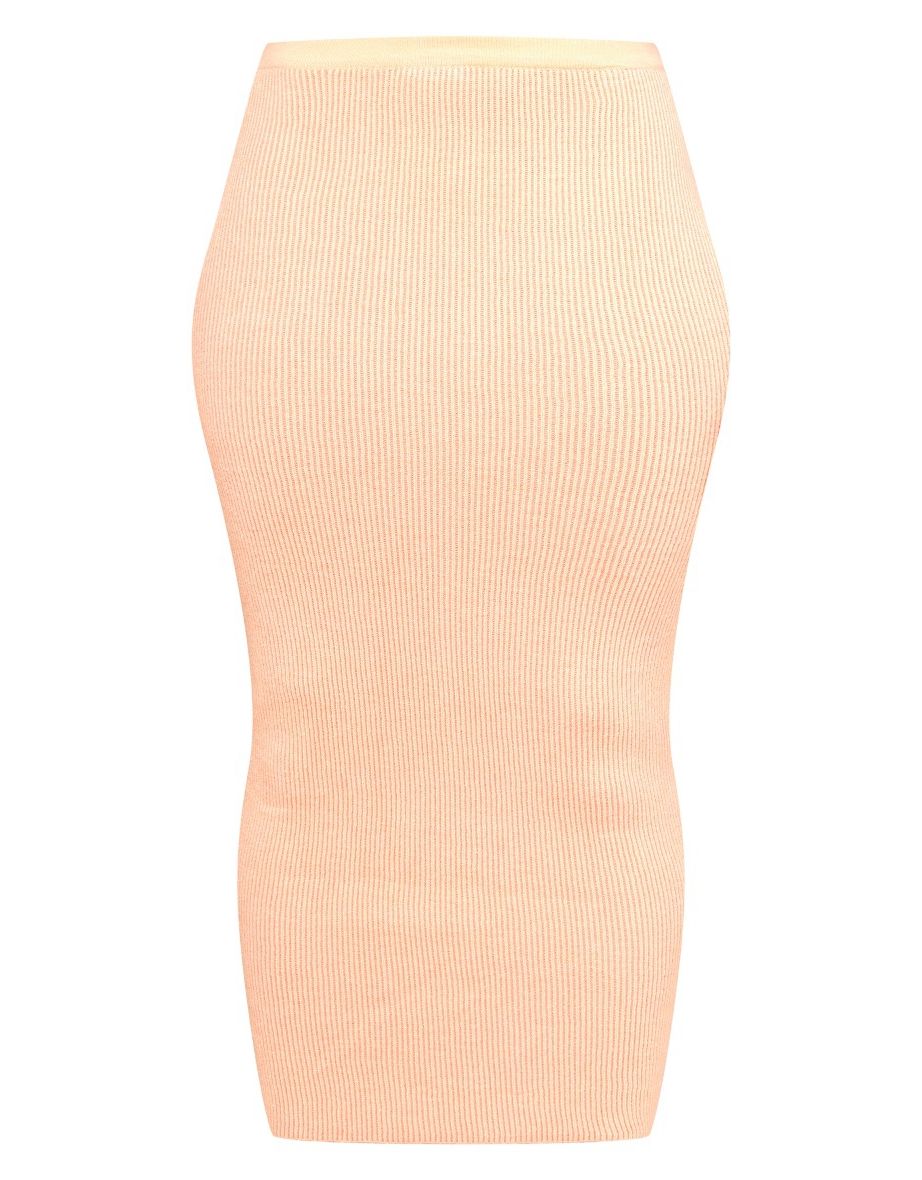 Orange Bodycon Maxi Skirt - 4