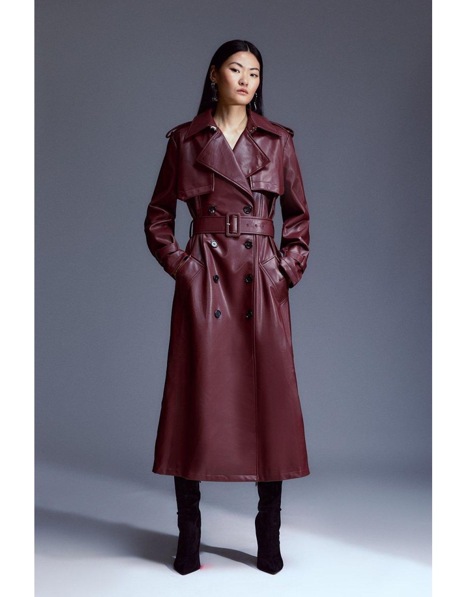 Karen millen leather trench best sale