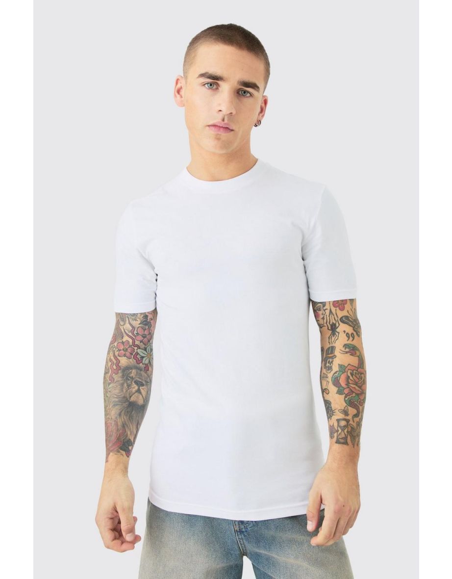 2 Pack Muscle Fit T-shirt - white