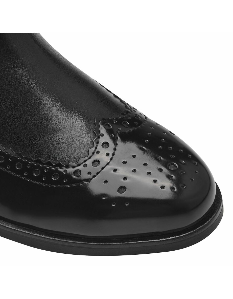 Floral Toe Chelsea Boots in Leather - 5