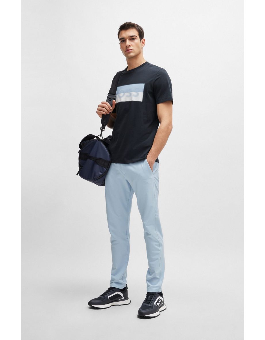 Men's Hugo Boss Mixed-Material Lace-Up Trainers in Blue
