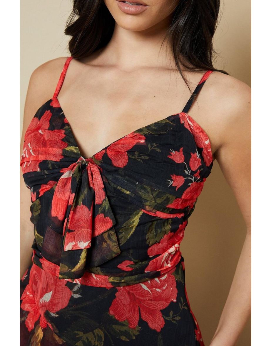 Chiffon Ruffle Detail Midi Dress - 3