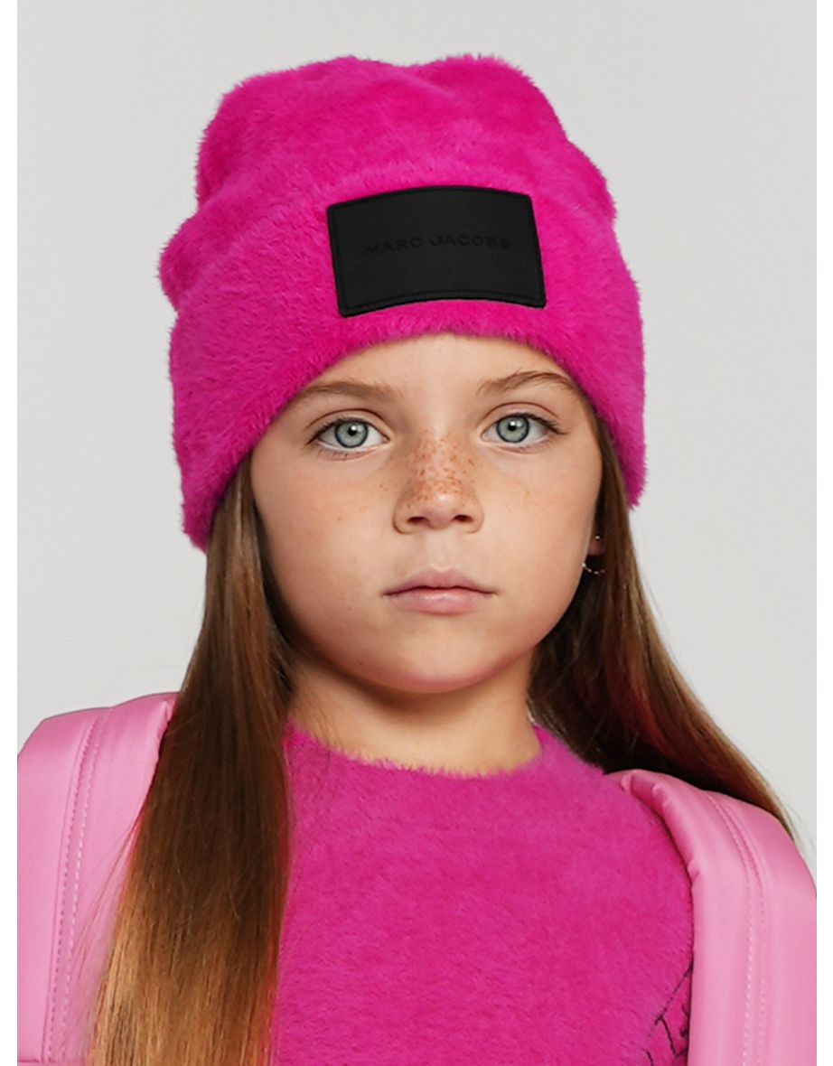 MARC JACOBS Girls Logo Beanie Hat in Pink
