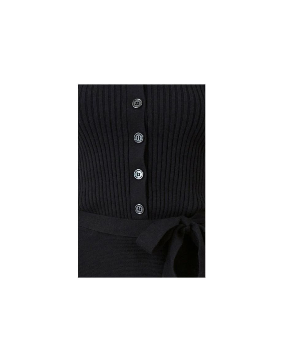 Black Knitted Skater Dress - 5