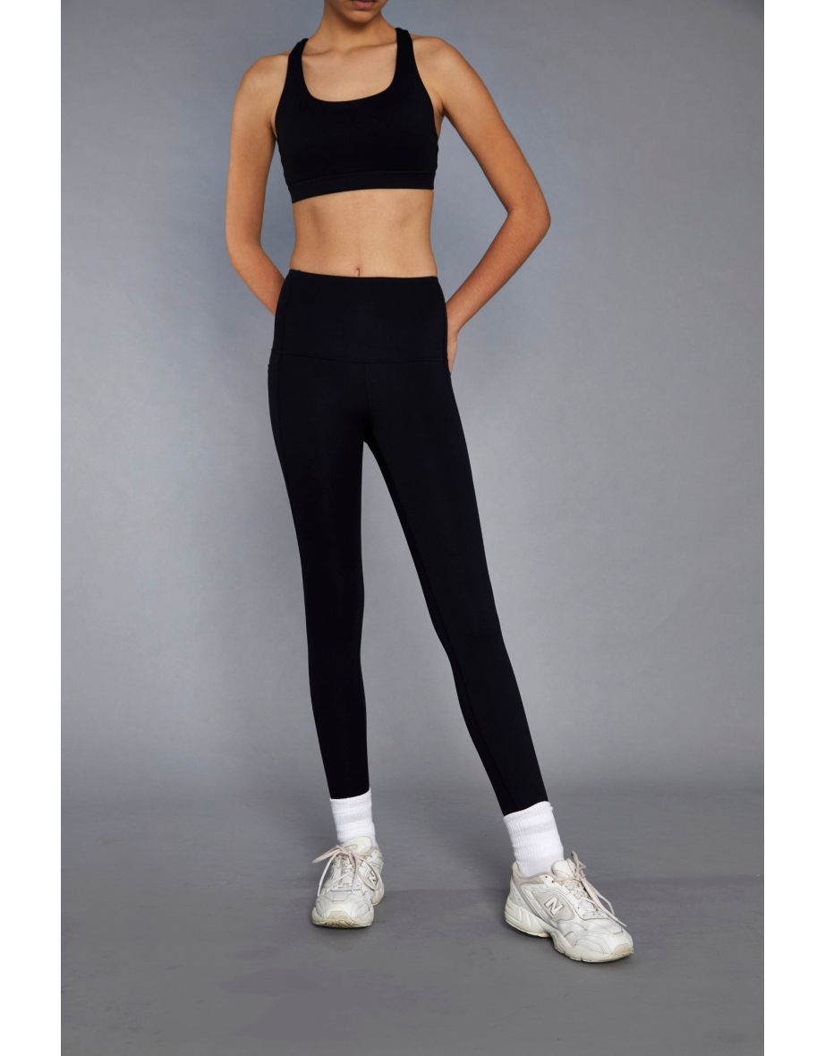 Black High Waisted Gym Leggings - 2