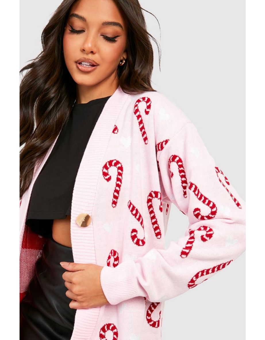 Candy Cane Cardigan - pink - 3