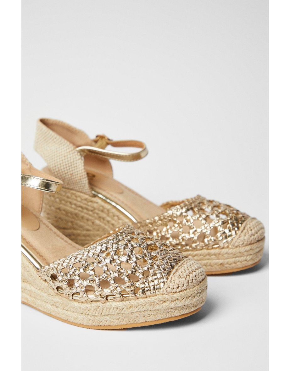 Raegan Woven Closed Toe Espadrille Wedge Sandals - 3
