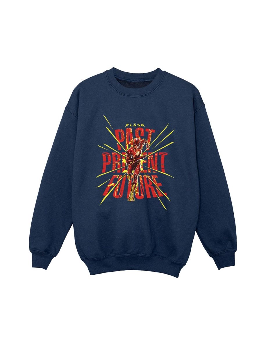 DC Comics Boys The Flash Past Present Future Sweatshirt - Navy Blue - 1