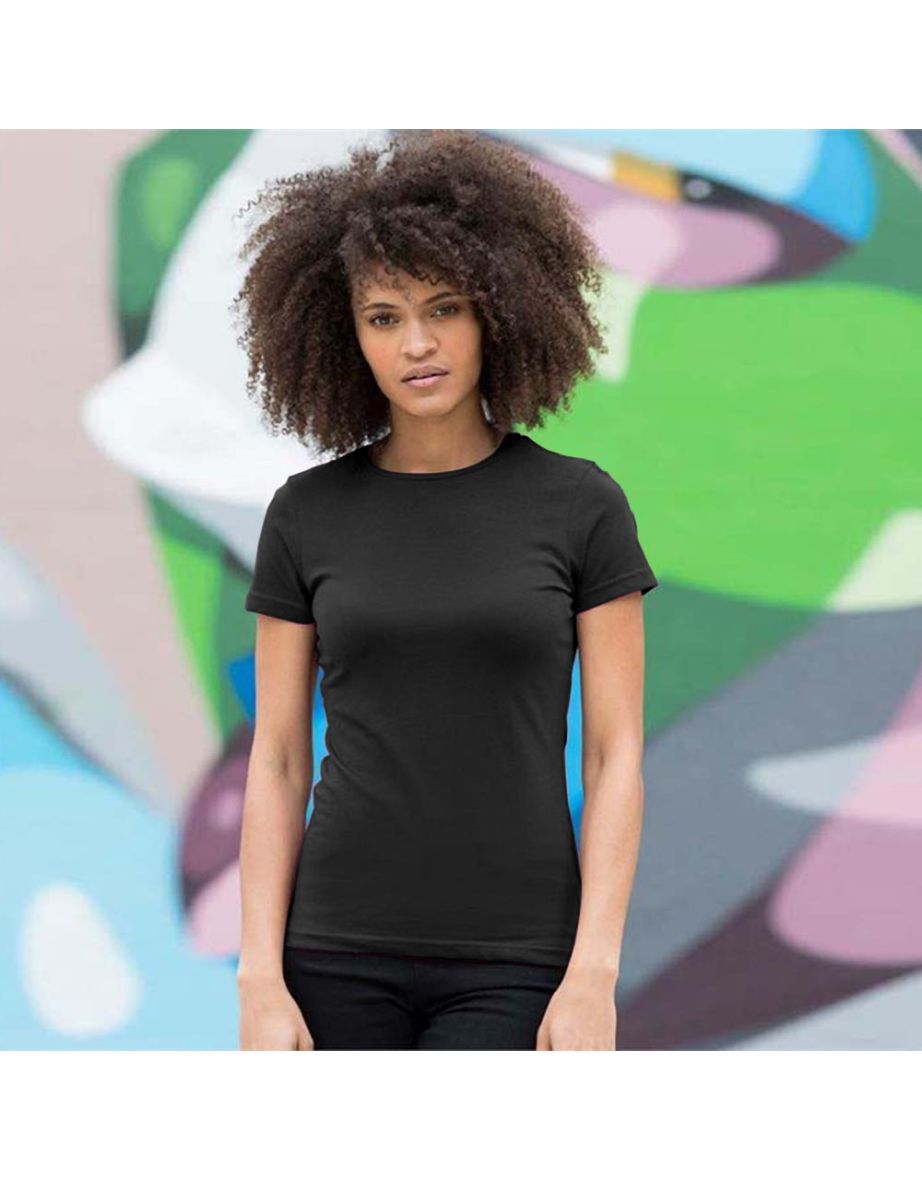 Skinni Fit Womens/Ladies Feel Good Stretch Short Sleeve T-Shirt - Black - 1