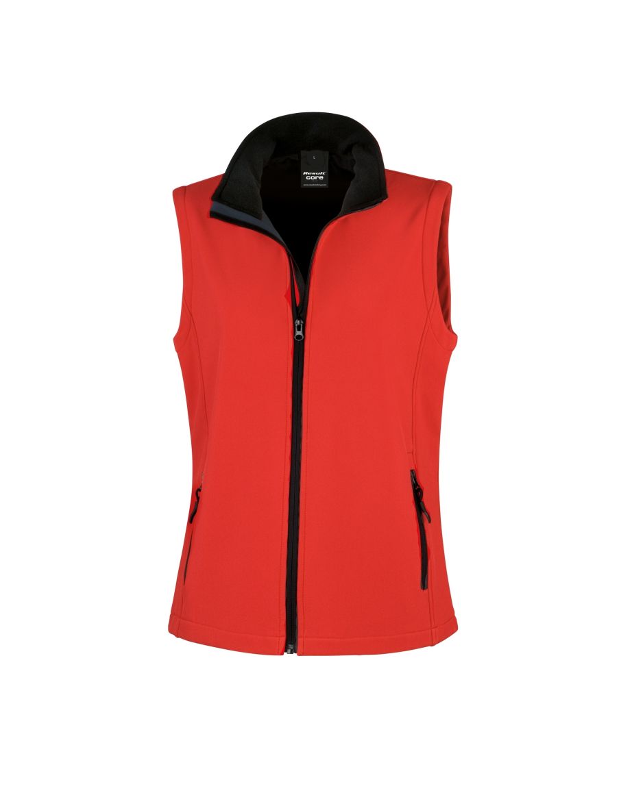 Result Core Womens/Ladies Printable Softshell Bodywarmer - Red /Black