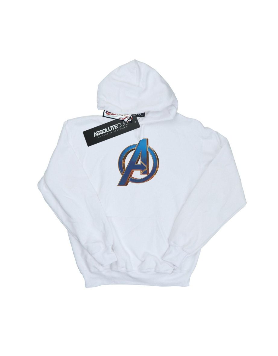 Marvel Boys Avengers Endgame Heroic Logo Hoodie - White - 1