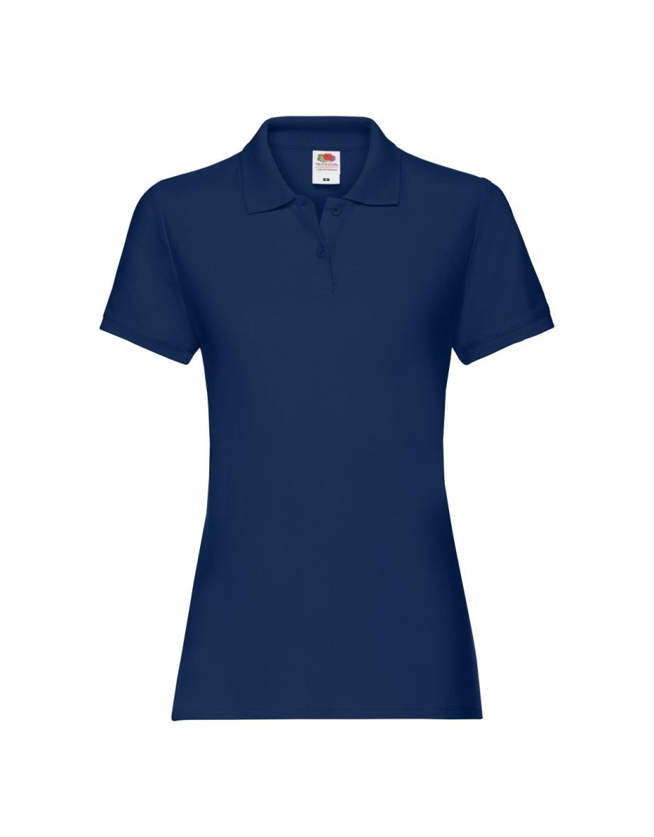 Fruit Of The Loom Ladies Lady-Fit Premium Short Sleeve Polo Shirt - Navy