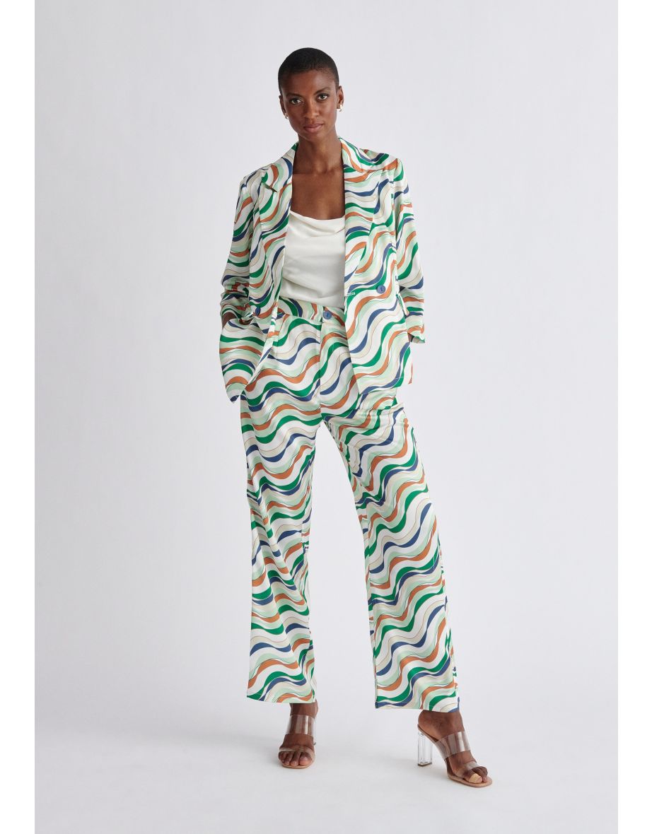 Wave Print Trousers