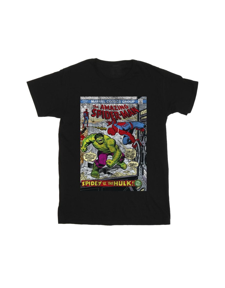 Marvel Boys Spider-Man VS Hulk Cover T-Shirt - Black - 1