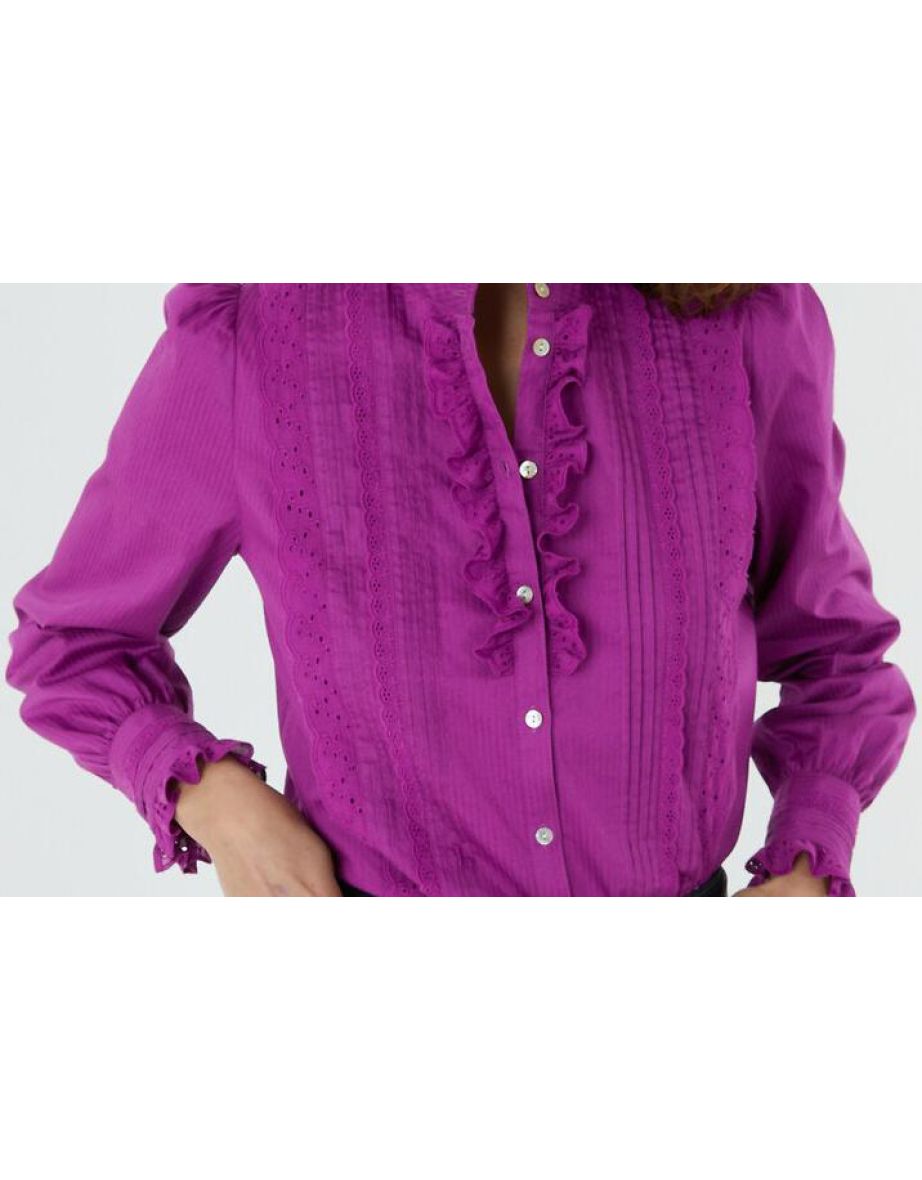 Les Signatures - EugÃ©nie Cotton Victoriana Blouse with Ruffles - 5