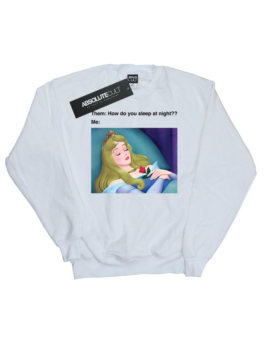 Disney Girls Sleeping Beauty Meme Sweatshirt - White