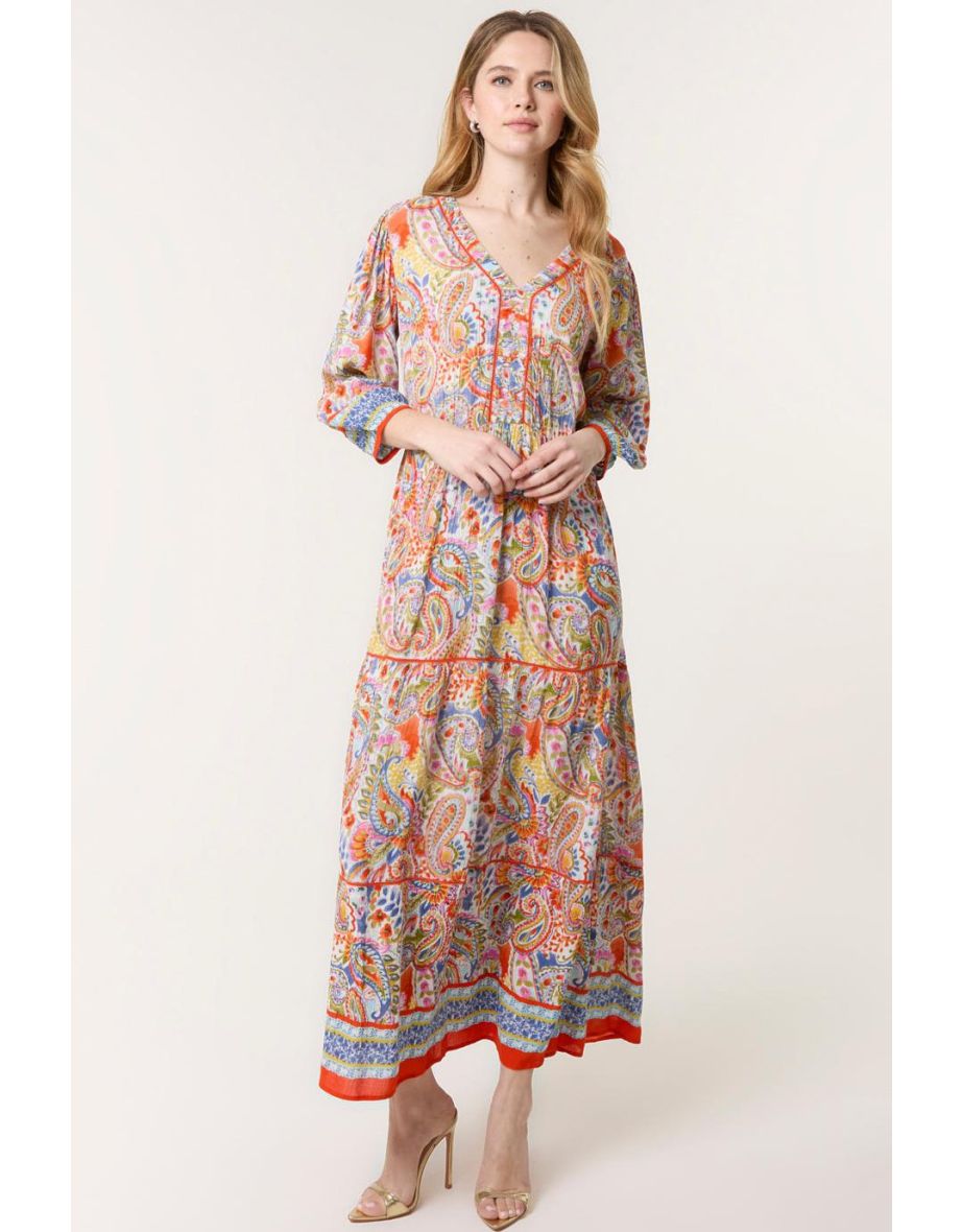 Paisley Tiered Maxi Dress