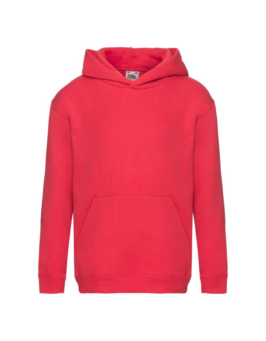 Fruit Of The Loom Kids Unisex Premium 70/30 Hooded Sweatshirt / Hoodie - Red