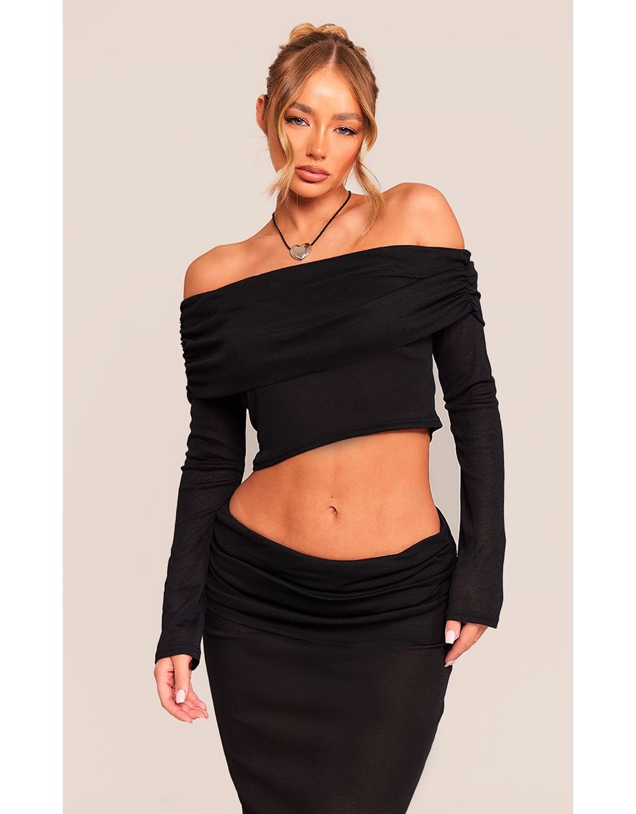 Sheer bardot top sale