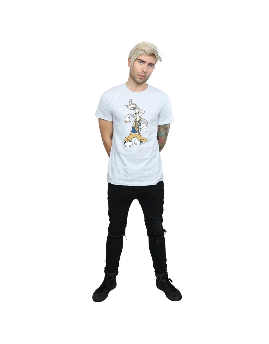 Looney Tunes Mens Rapper Bugs Bunny Cotton T-Shirt - Sports Grey - 3