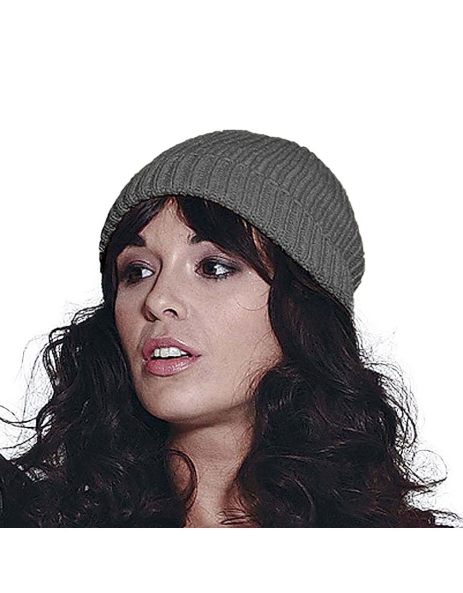 Beechfield Unisex Retro Trawler Winter Beanie Hat - Smoke Grey - 1