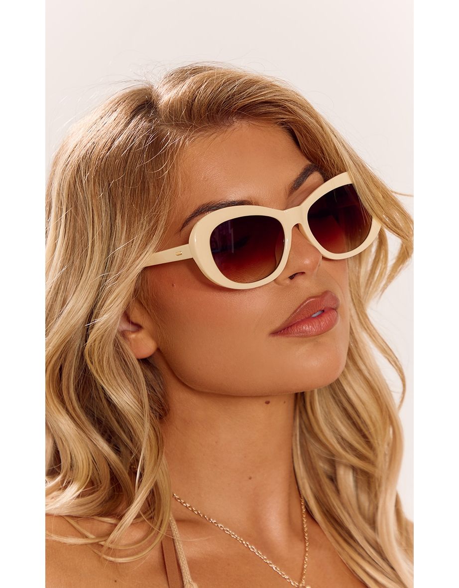 Cream cat eye sunglasses on sale