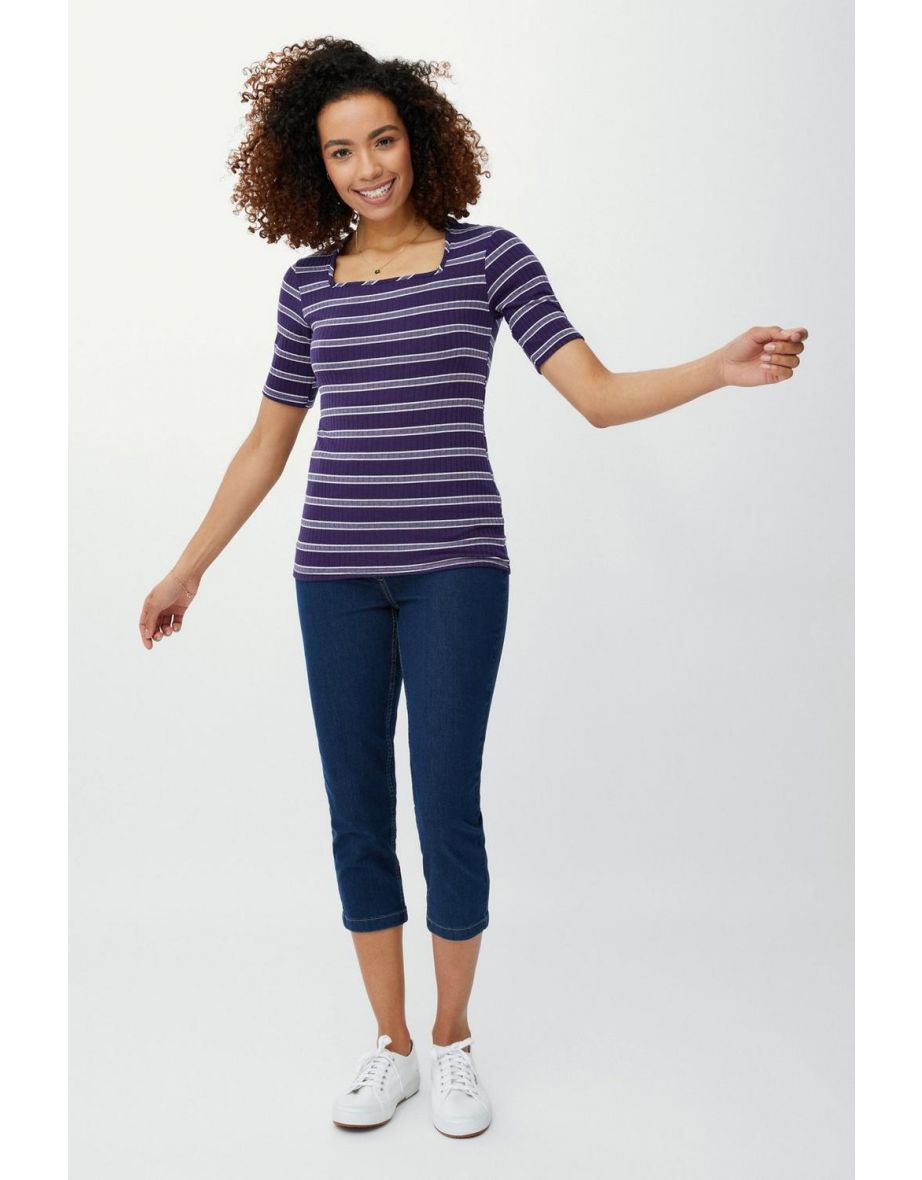 Cropped Jegging - mid wash