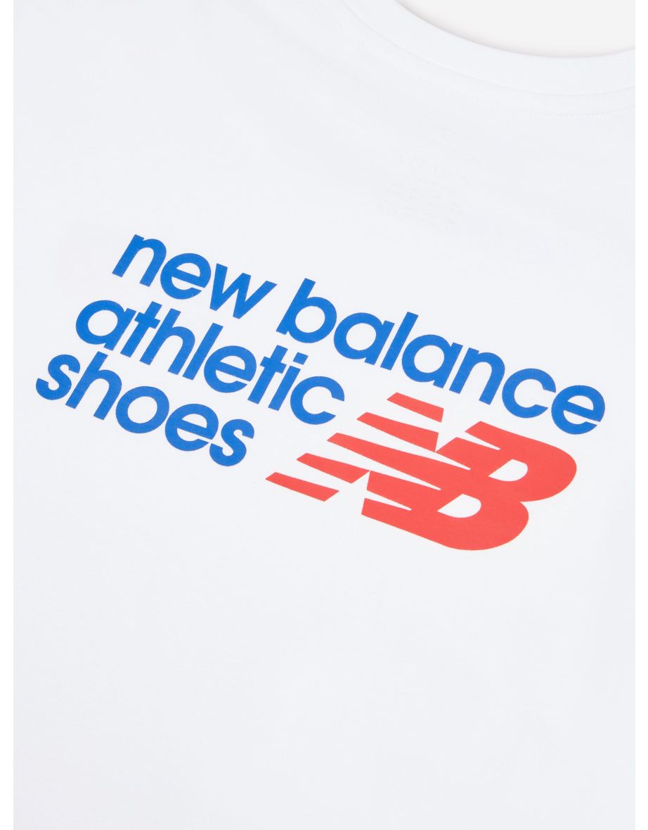 New Balance Boys Athletic Shoes Back Graphic T-Shirt in White - 3