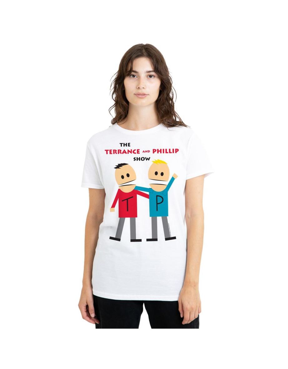 South Park Unisex Adult Terrance & Phillip T-Shirt - White