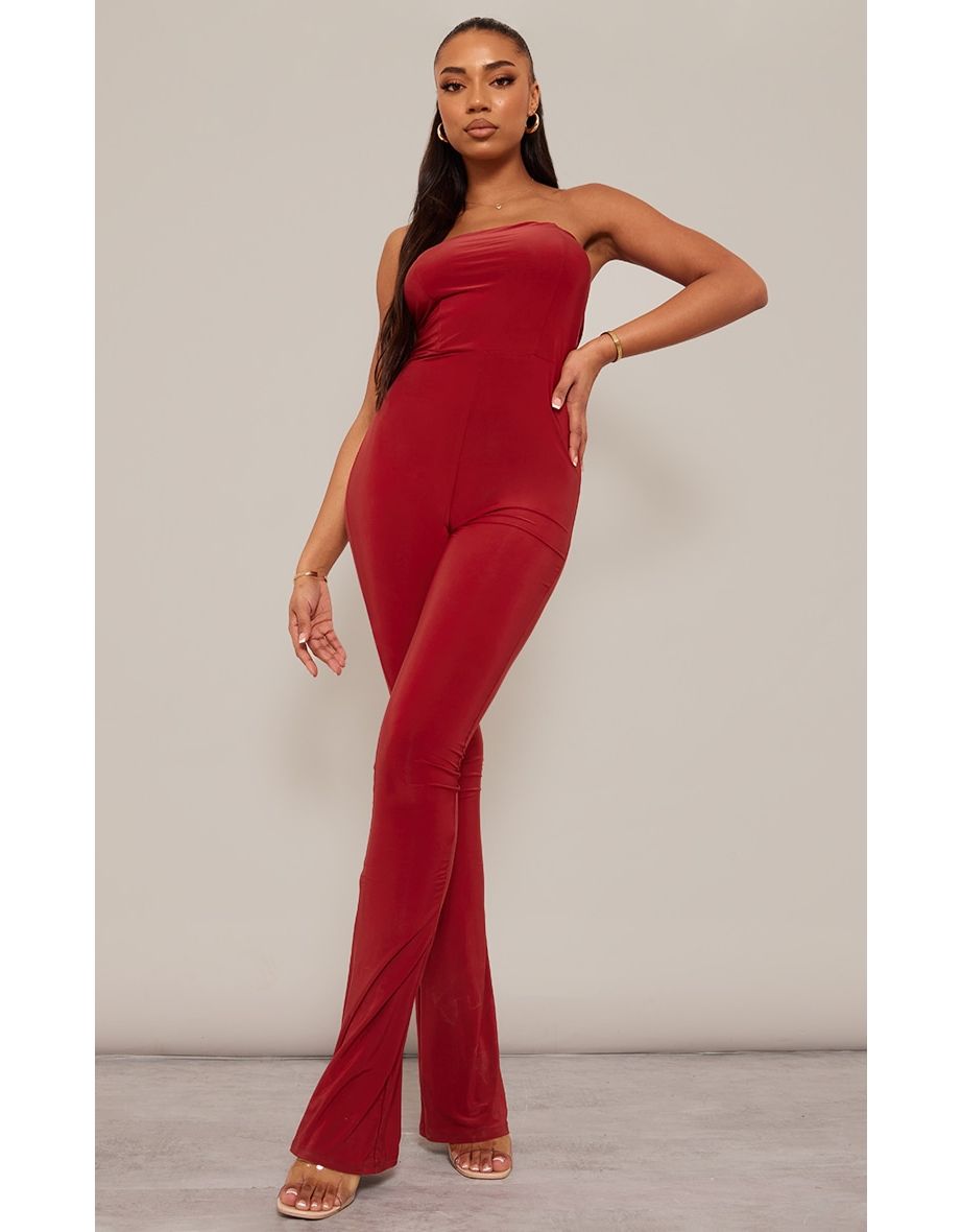 Bandeau flared jumpsuit on sale