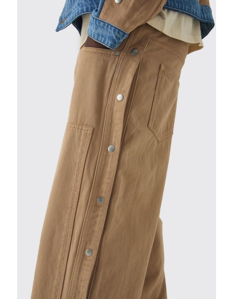 Extreme Baggy Rigid Double Layered Jeans - stone - 2