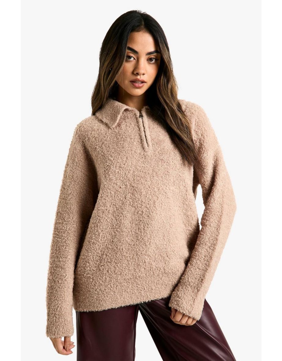 Boucle Knit Collar Detail Jumper