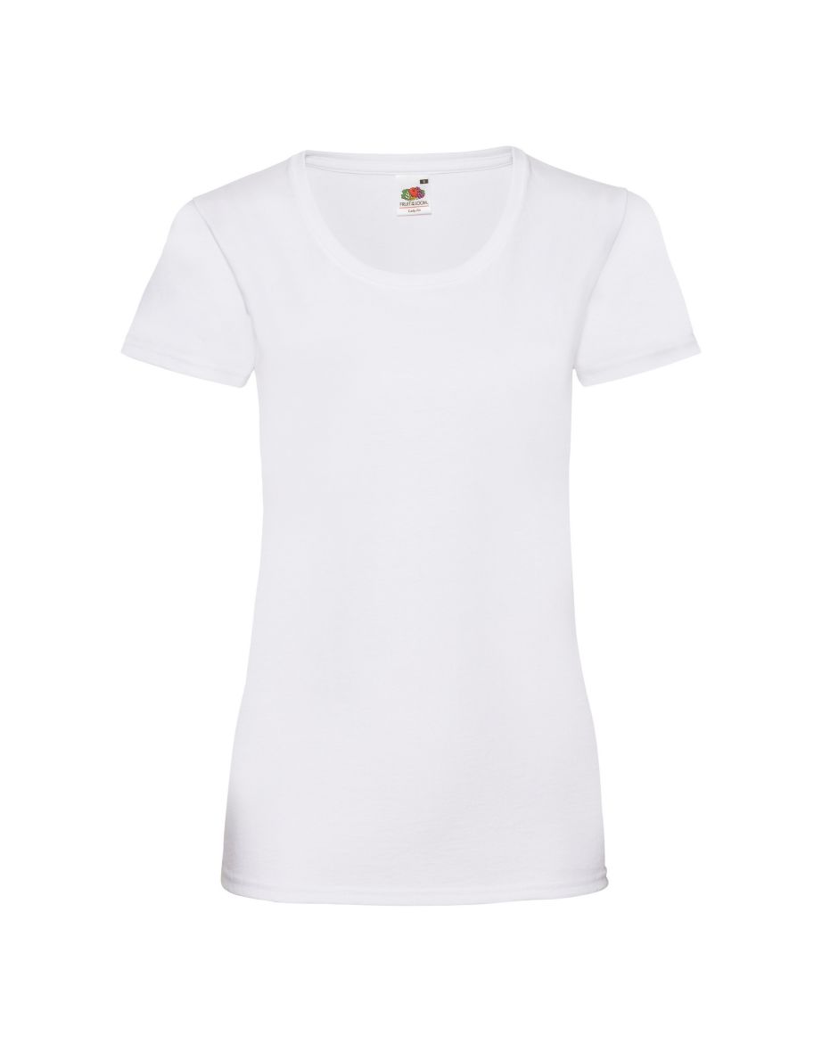 Fruit Of The Loom Ladies/Womens Lady-Fit Valueweight Short Sleeve T-Shirt (Pack Of 5) - White