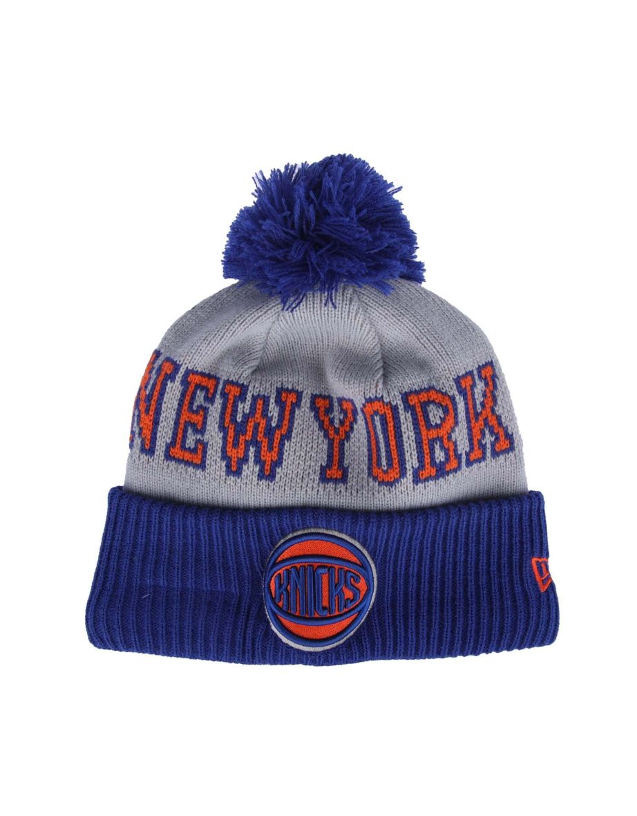 Accessories New Era New York Knicks NBA Tip Off 2023 Bobble Knit Hat in Blue