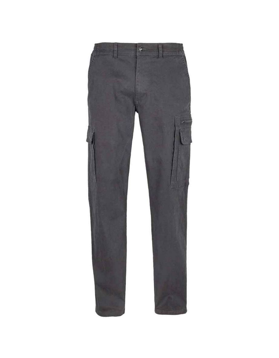 SOLS Mens Docker Stretch Cargo Trousers - Dark Grey